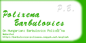 polixena barbulovics business card